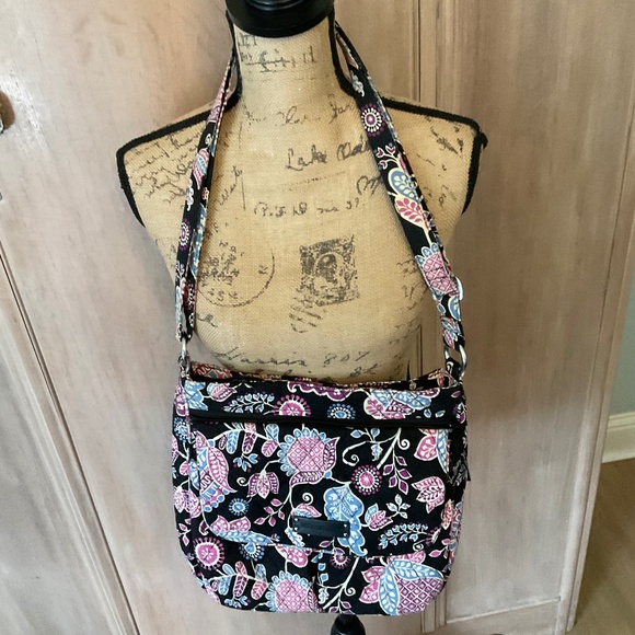 Vera Bradley Alpine Floral crossbody sling messenger zip bag purse retired 2015 - Picture 4 of 11